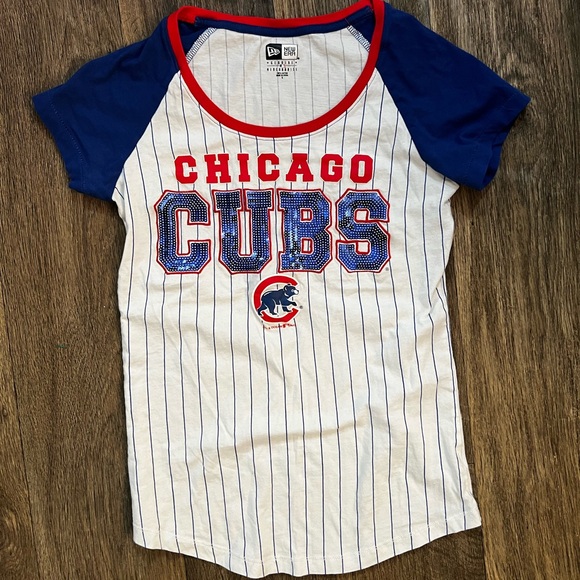 New Era Tops - Chicago Cubs Sequin Jersey T-Shirt